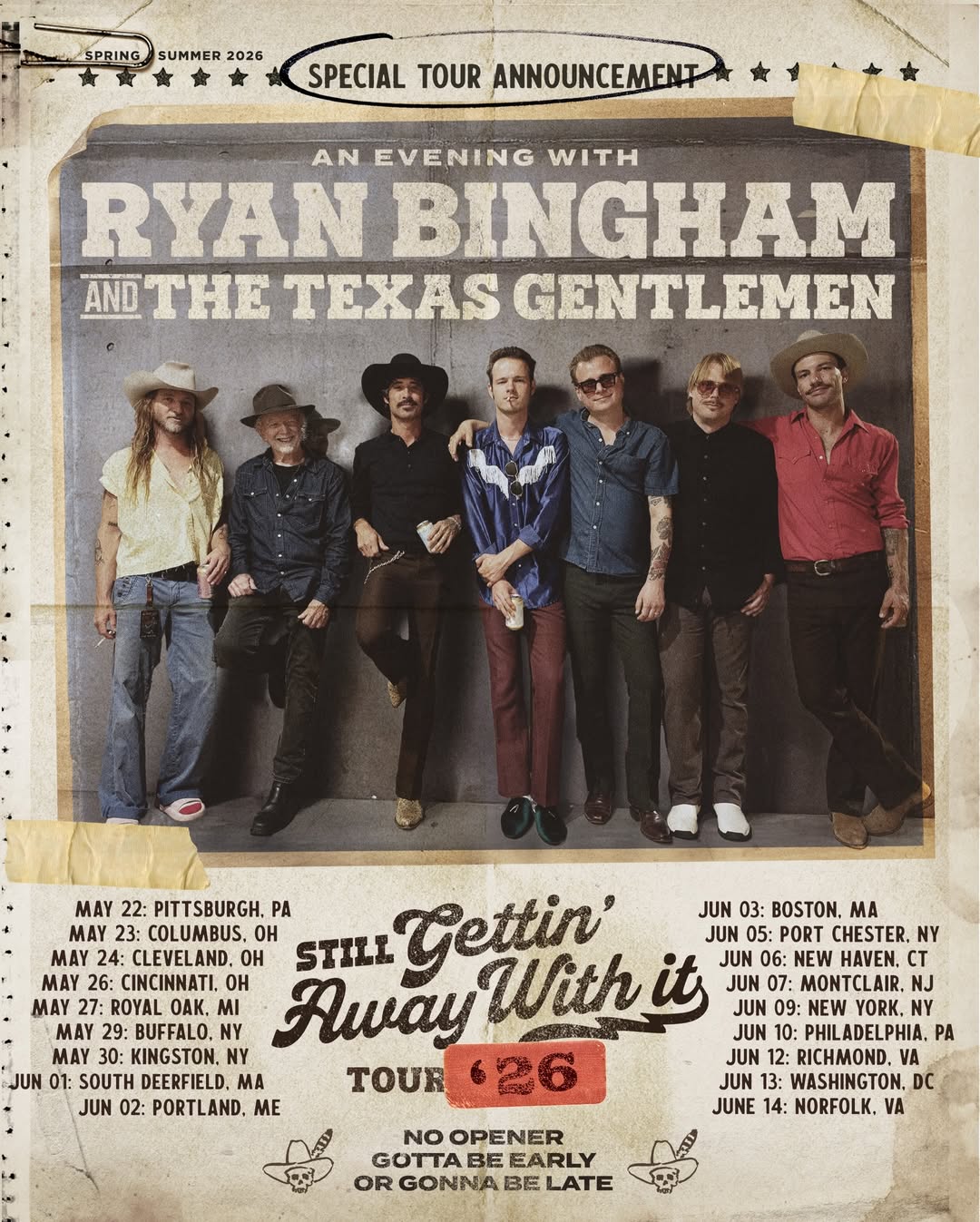 Ryan Bingham Still Gettin Away With It Tour Poster 2026